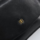 GIVENCHY Shoulder Bag Leather Black Gold Auth bs32997-14