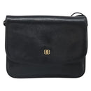GIVENCHY Shoulder Bag Leather Black Gold Auth bs32997-2