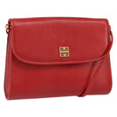 GIVENCHY Shoulder Bag Leather Red Gold Auth bs32998-1