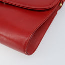 GIVENCHY Shoulder Bag Leather Red Gold Auth bs32998-9
