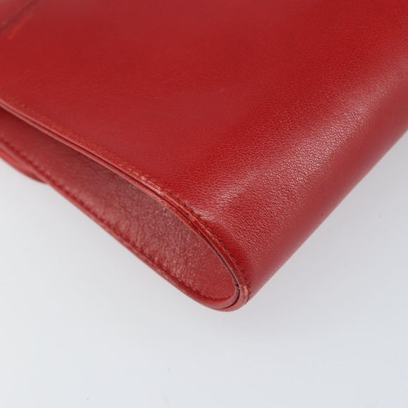 GIVENCHY Shoulder Bag Leather Red Gold Auth bs32998