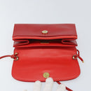 GIVENCHY Shoulder Bag Leather Red Gold Auth bs32998-10