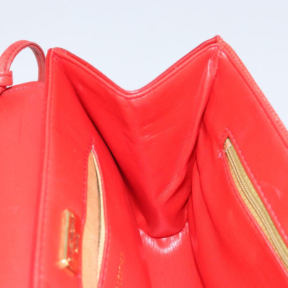 GIVENCHY Shoulder Bag Leather Red Gold Auth bs32998