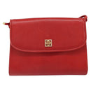 GIVENCHY Shoulder Bag Leather Red Gold Auth bs32998-13