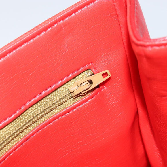 GIVENCHY Shoulder Bag Leather Red Gold Auth bs32998