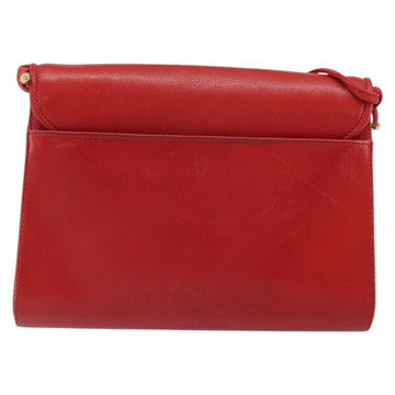 GIVENCHY Shoulder Bag Leather Red Gold Auth bs32998 - 0