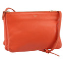 CELINE Shoulder Bag Leather Orange Gold Auth bs32999-1