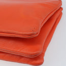 CELINE Shoulder Bag Leather Orange Gold Auth bs32999-8