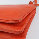 CELINE Shoulder Bag Leather Orange Gold Auth bs32999-16