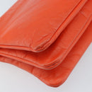 CELINE Shoulder Bag Leather Orange Gold Auth bs32999-17