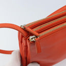 CELINE Shoulder Bag Leather Orange Gold Auth bs32999-9