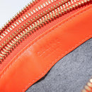 CELINE Shoulder Bag Leather Orange Gold Auth bs32999-19