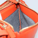 CELINE Shoulder Bag Leather Orange Gold Auth bs32999-20