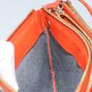 CELINE Shoulder Bag Leather Orange Gold Auth bs32999-21