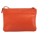 CELINE Shoulder Bag Leather Orange Gold Auth bs32999-13