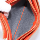 CELINE Shoulder Bag Leather Orange Gold Auth bs32999-22