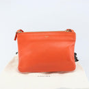 CELINE Shoulder Bag Leather Orange Gold Auth bs32999-12