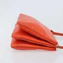 CELINE Shoulder Bag Leather Orange Gold Auth bs32999-3