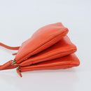 CELINE Shoulder Bag Leather Orange Gold Auth bs32999-4