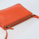 CELINE Shoulder Bag Leather Orange Gold Auth bs32999-6