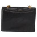 BALLY Shoulder Bag Leather Black Gold Auth bs33000-2