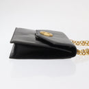 BALLY Shoulder Bag Leather Black Gold Auth bs33000-3