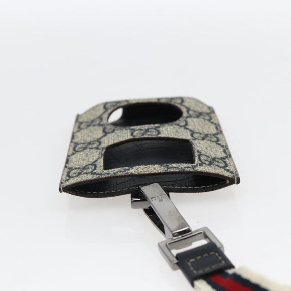 GUCCI GG Supreme Ipod Case Sherry Line Umhängetasche PVC Marine Rot Auth bs33002