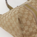 GUCCI GG Canvas Sherry Line Tote Bag Beige Gold pink 139260 Auth bs33004-15