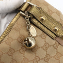 GUCCI GG Canvas Sherry Line Tote Bag Beige Gold pink 139260 Auth bs33004-10