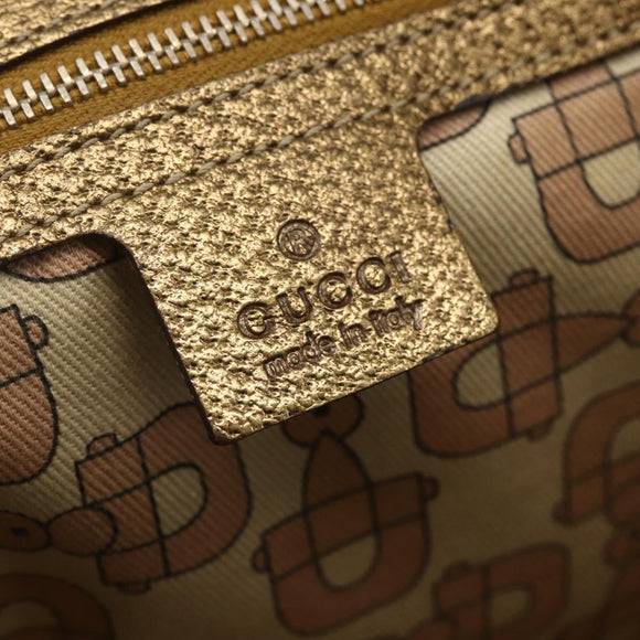 GUCCI GG Canvas Sherry Line Tote Bag Beige Gold pink 139260 Auth bs33004