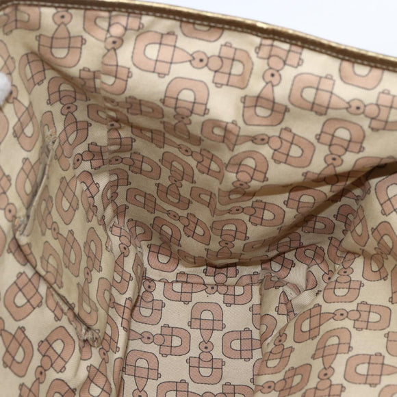 GUCCI GG Canvas Sherry Line Tote Bag Beige Gold pink 139260 Auth bs33004