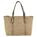 GUCCI GG Canvas Sherry Line Tote Bag Beige Gold pink 139260 Auth bs33004-13
