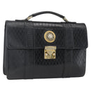 Gianni Versace Hand Bag Leather Black Gold Auth bs33005-1