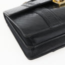 Gianni Versace Hand Bag Leather Black Gold Auth bs33005-14