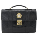 Gianni Versace Hand Bag Leather Black Gold Auth bs33005-13