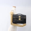 Gianni Versace Hand Bag Leather Black Gold Auth bs33005-25