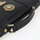 Gianni Versace Hand Bag Leather Black Gold Auth bs33005-7