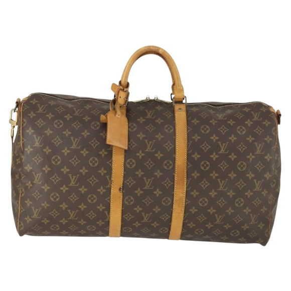 LOUIS VUITTON Monogram Keepall Bandouliere 55 Boston Bag M41414 LV Auth bs33008
