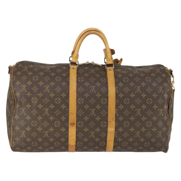 LOUIS VUITTON Monogram Keepall Bandouliere 55 Boston Bag M41414 LV Auth bs33008