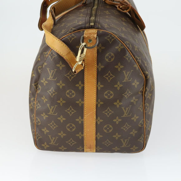 LOUIS VUITTON Monogram Keepall Bandouliere 55 Boston Bag M41414 LV Auth bs33008