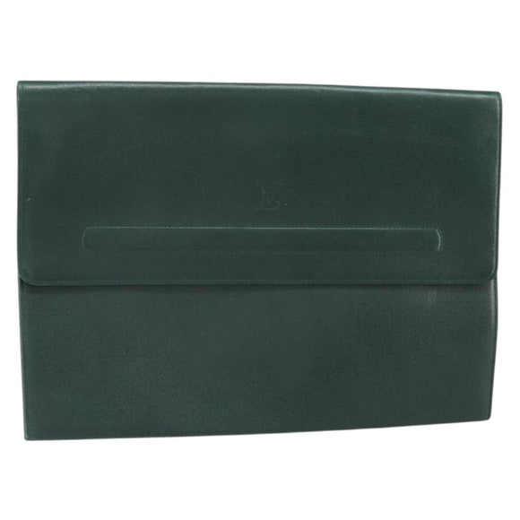 LOUIS VUITTON Taiga Posh Papier Clutch Bag Epicea M64338 LV Auth bs33012