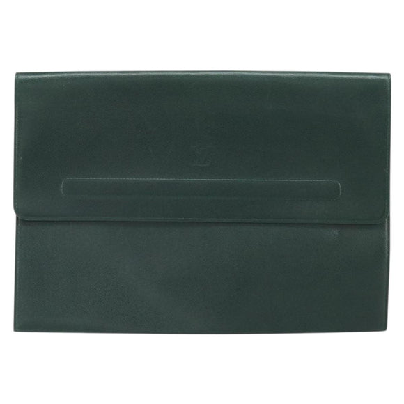 LOUIS VUITTON Taiga Posh Papier Clutch Bag Epicea M64338 LV Auth bs33012