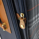 Burberrys Nova Check Carry Case Trunk PVC Leather Navy Gold Auth bs33020-21