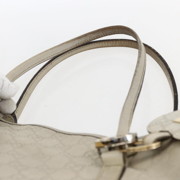 GUCCI GG Canvas Guccissima Tote Bag Leather Beige Gold 232957 Auth bs33021