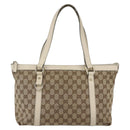 GUCCI GG Canvas Tote Bag Beige Gold 141470 Auth bs33022-13