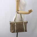 GUCCI GG Canvas Tote Bag Beige Gold 141470 Auth bs33022-22