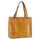 LOUIS VUITTON Monogram Vernis Houston Hand Bag Beige M91004 LV Auth bs33024-1