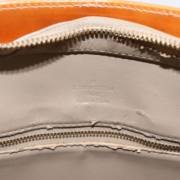 LOUIS VUITTON Monogram Vernis Houston Hand Bag Beige M91004 LV Auth bs33024