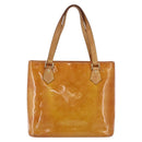 LOUIS VUITTON Monogram Vernis Houston Hand Bag Beige M91004 LV Auth bs33024-13