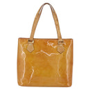 LOUIS VUITTON Monogram Vernis Houston Hand Bag Beige M91004 LV Auth bs33024-2